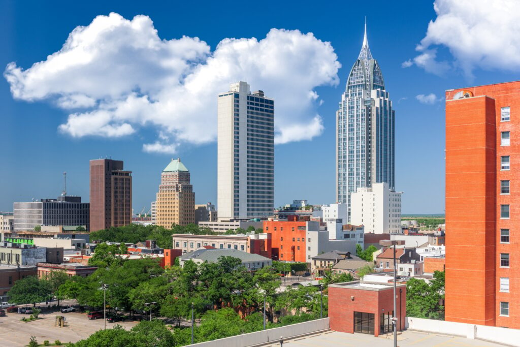 Mobile, Alabama, USA Downtown Skyline