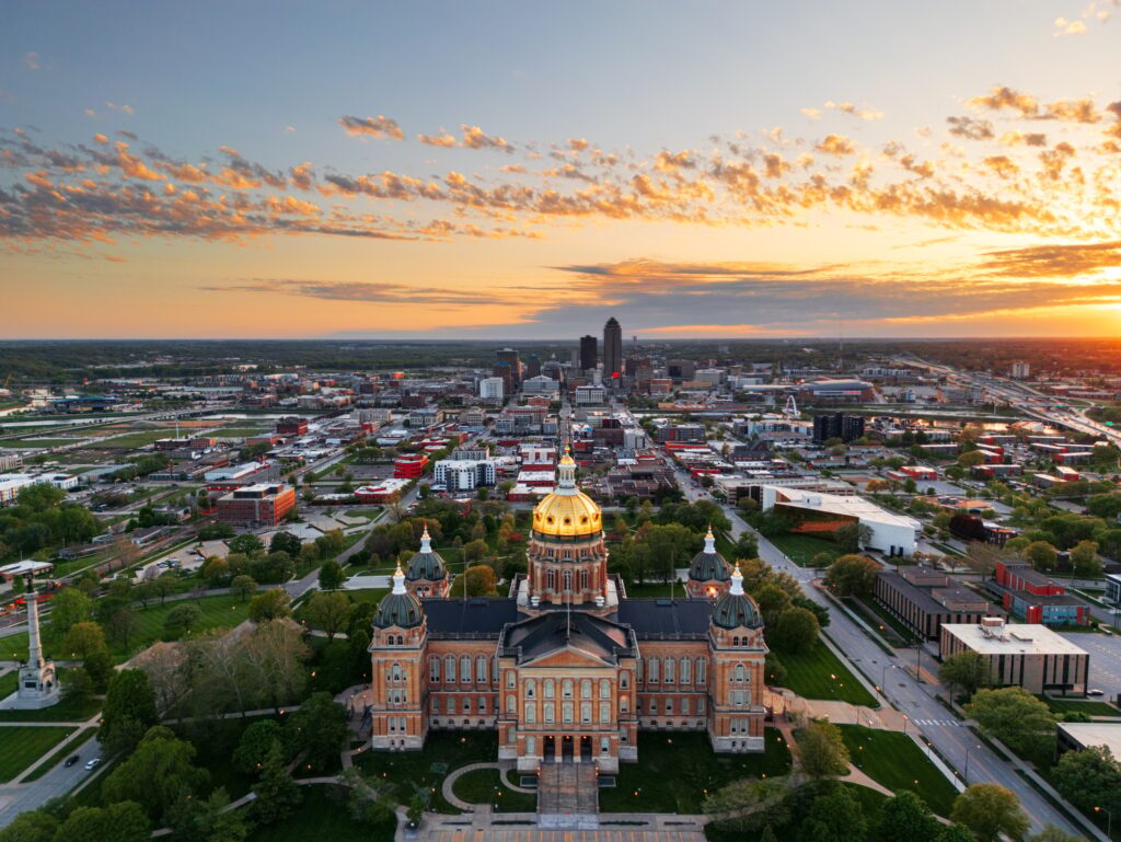 Des Moines, Iowa, USA at the Capitol Building