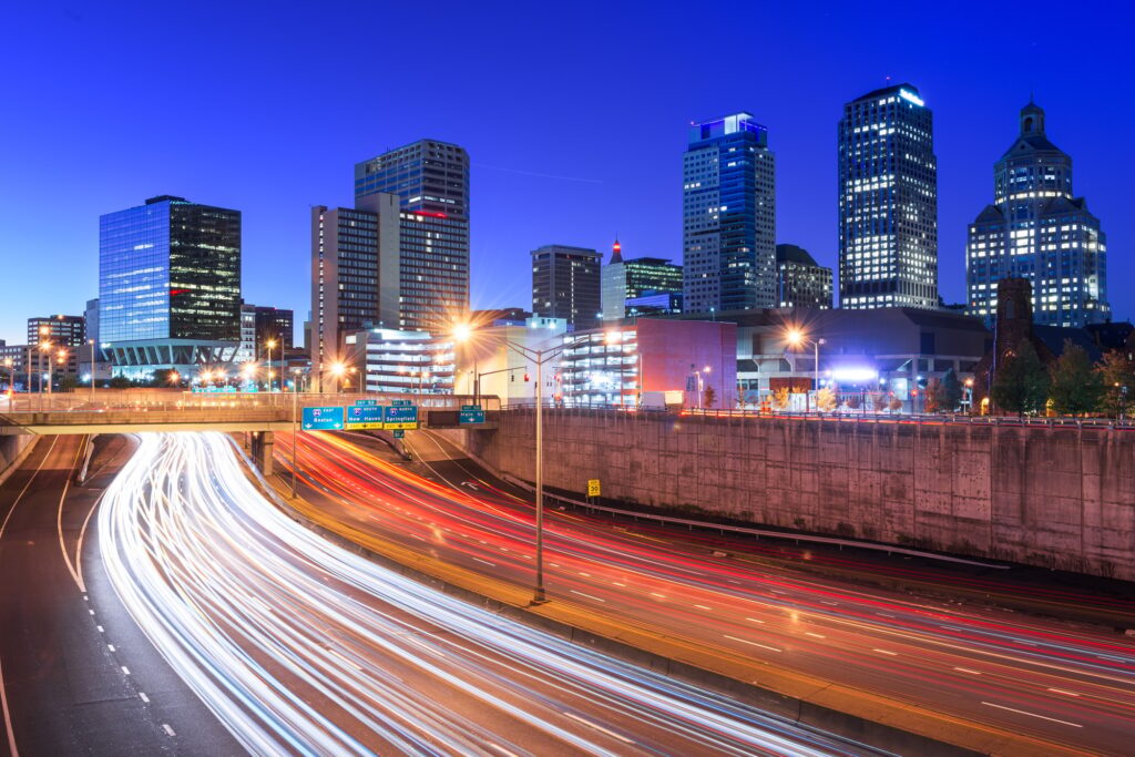 Hartford, Connecticut, USA Highway and Skyline