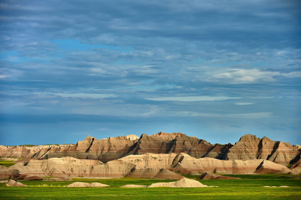 Scenic view of South Dakota Badlands on a sunny day