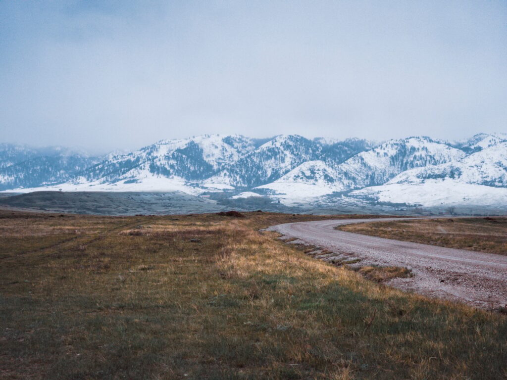 Scenic view of the landscapes around Casper, Wyoming on a cloudy day